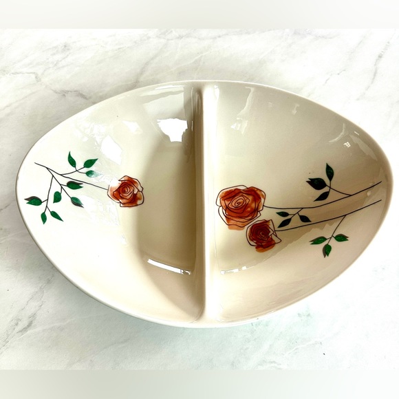 Iroquois Informal China ROSEMARY Divided Serving Bowl 11" Ben Seibel MCM Design - Picture 1 of 6